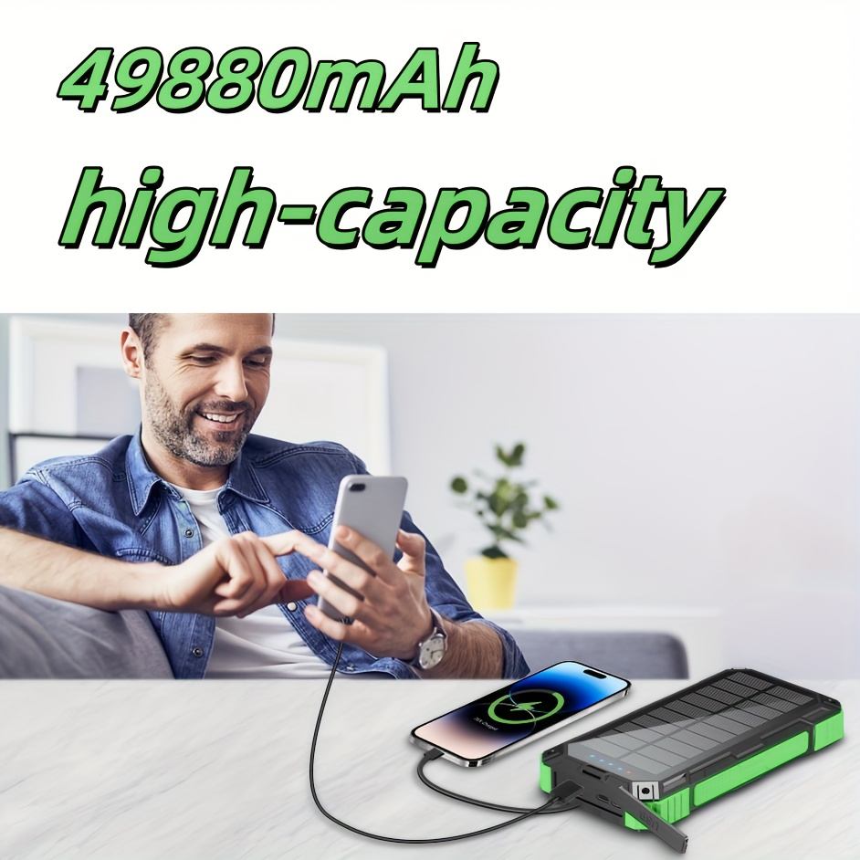 Solar Charger Power Bank 49880mAh Portable Solar Panel Battery Pack Dual USB LED Flashlight for an Everyday Personal Care Routine