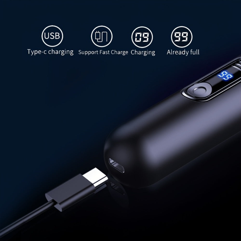 Electric Nose Trimmer with LED Display – USB Rechargeable Painless Facial Hair Removal Device for Men & Women, Nose Ear & Eyebrow Trimmer