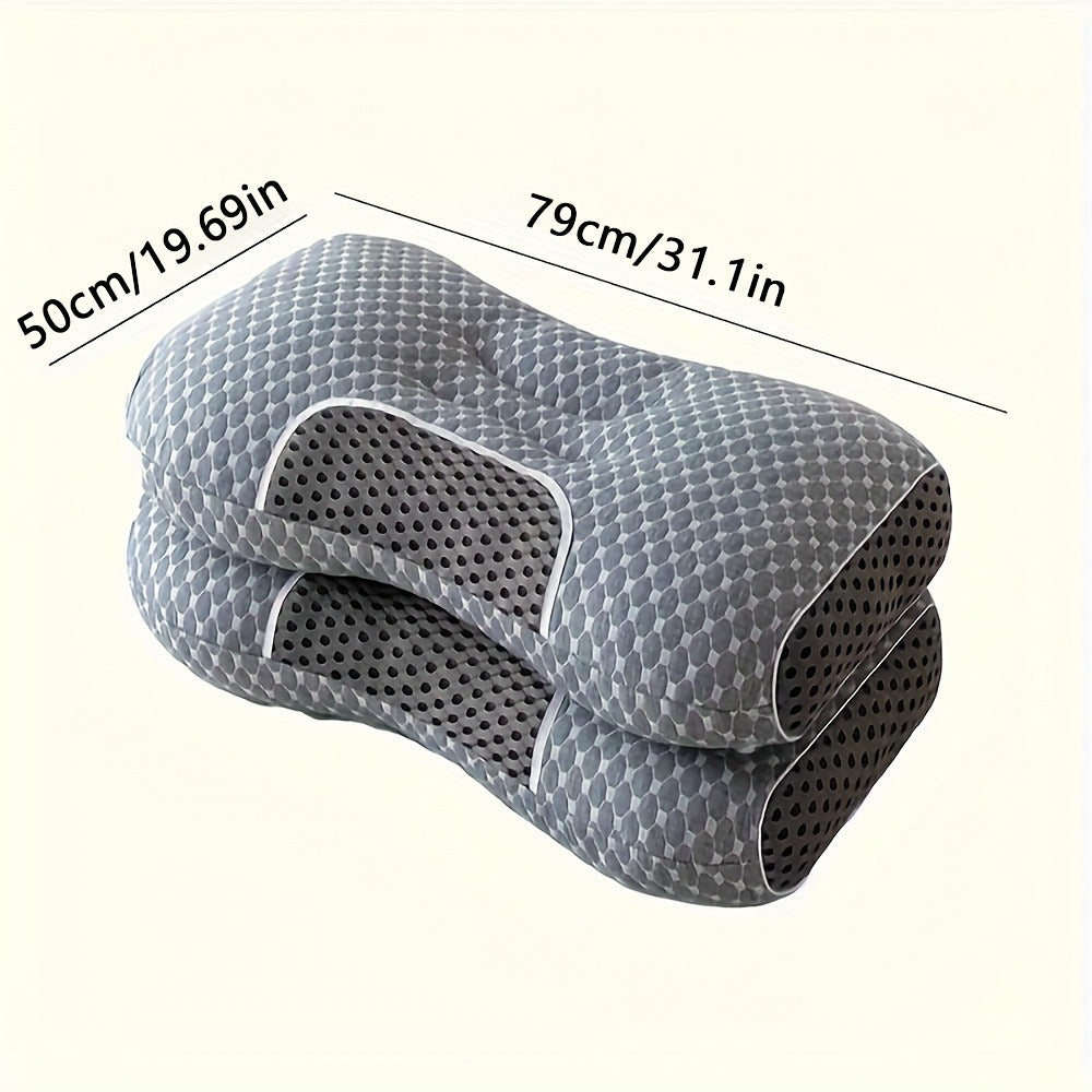 Cervical Neck Support Pillow Soft Knitted Ergonomic Orthopedic Contour Pillow for Deep Sleep – Non-Collapse High Pillow Core All Seasons