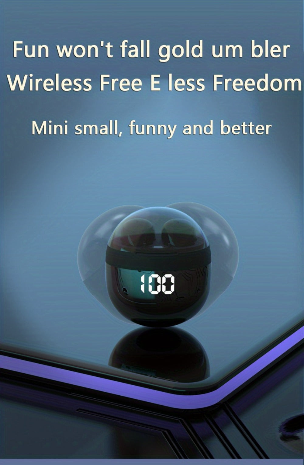 True Wireless Earbuds Ultra-Small In-Ear Design with No-Flash Charging Case and Khaki Finish