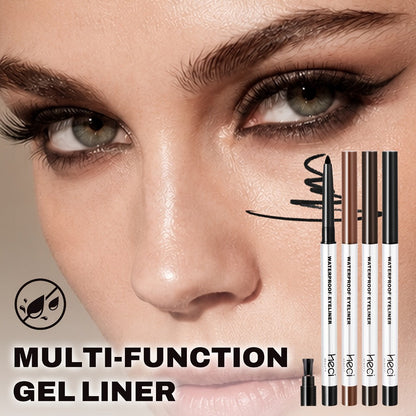 Quick-Dry Brown & Black Gel Eyeliner Pencil 3 Pack Waterproof Smudge-Proof, for Makeup, Travel and Everyday Vanity Use