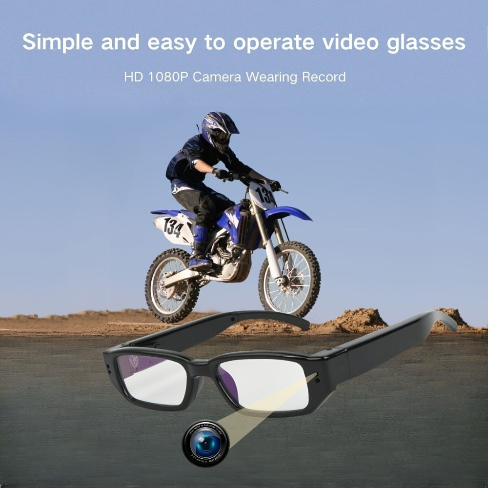 1080P HD Camera Glasses with Motion Detection – Video Recorder Camcorder Eyeglasses for Sports, Driving, Fishing & Outdoor Activities | Eye