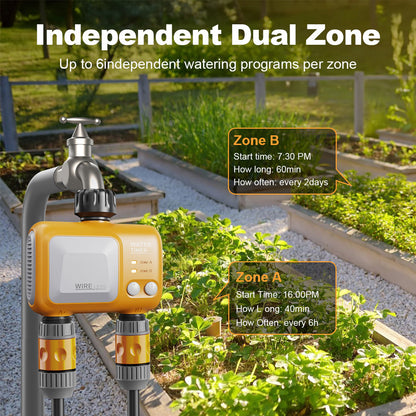 WiFi Hose Timer Dual Outlet Smart | App Control Garden Lawn Irrigation
