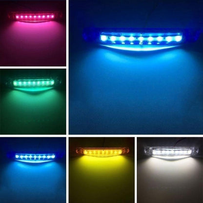 LED Side Marker Lights 20pcs, 12V 9-LED Clearance Indicator Lamp Bar for Truck Car Trailer, Waterproof Side Marker Light Kit in White Red