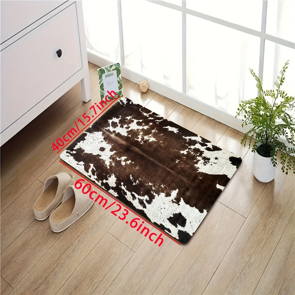 Cowhide Patterned Kitchen Mats Set of 2 for Home Cooking, Dining and Outdoor Meals, with the Listed Configuration