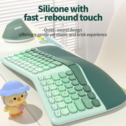 Wireless Keyboard and Mouse Combo with Wrist Support Anti-RSI Silent Keys 2.4GHz Plug-and-Play for an Everyday Personal Care Routine
