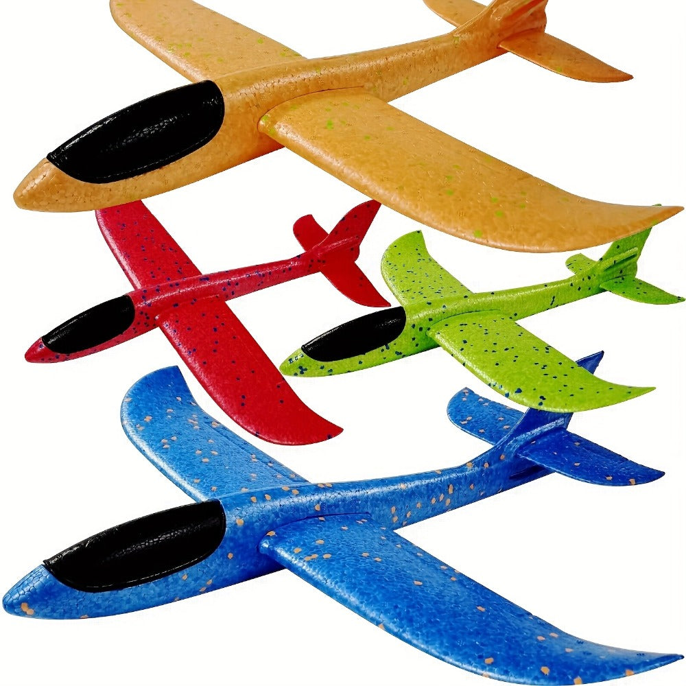 Foam Glider Airplane Toy for Kids, 17.5 Inch Large Throwing Foam Plane with 2 Flying Modes, 4 or 6 Pack