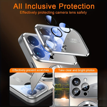 Phone Case Matte Titanium-Finish Cover with Built-In Glass Lens Protector for Select iPhone Models