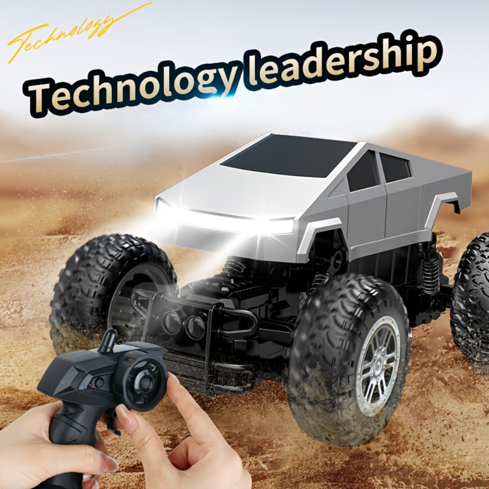 1:16 RC Monster Truck 2.4GHz 4WD Large Wheel Off-Road Pickup with LED Lights 45° Climb, Remote Control Car for Boys Kids