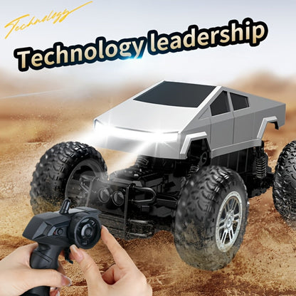 1:16 RC Monster Truck 2.4GHz 4WD Large Wheel Off-Road Pickup with LED Lights 45° Climb, Remote Control Car for Boys Kids