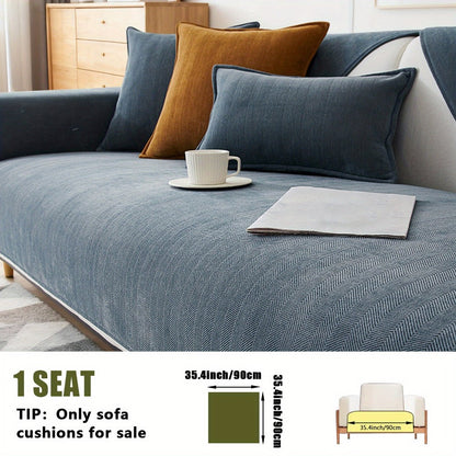 Sofa Cover Ribbed Chenille Stretch Panels for 1 to 4 Seats, Armrests or Cushions with Model-Specific Size and Color Options
