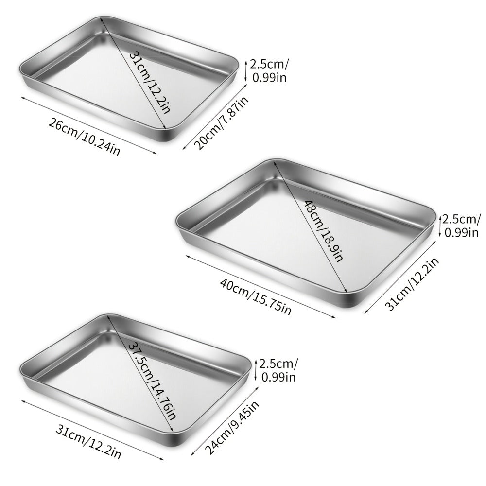 Baking Sheet and Rack Set Stainless Steel Half Sheet Pan with Cooling Rack Rust Free for Cookie for Grilling, Camping and Outdoor Meals