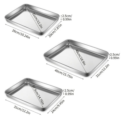 Baking Sheet and Rack Set Stainless Steel Half Sheet Pan with Cooling Rack Rust Free for Cookie for Grilling, Camping and Outdoor Meals