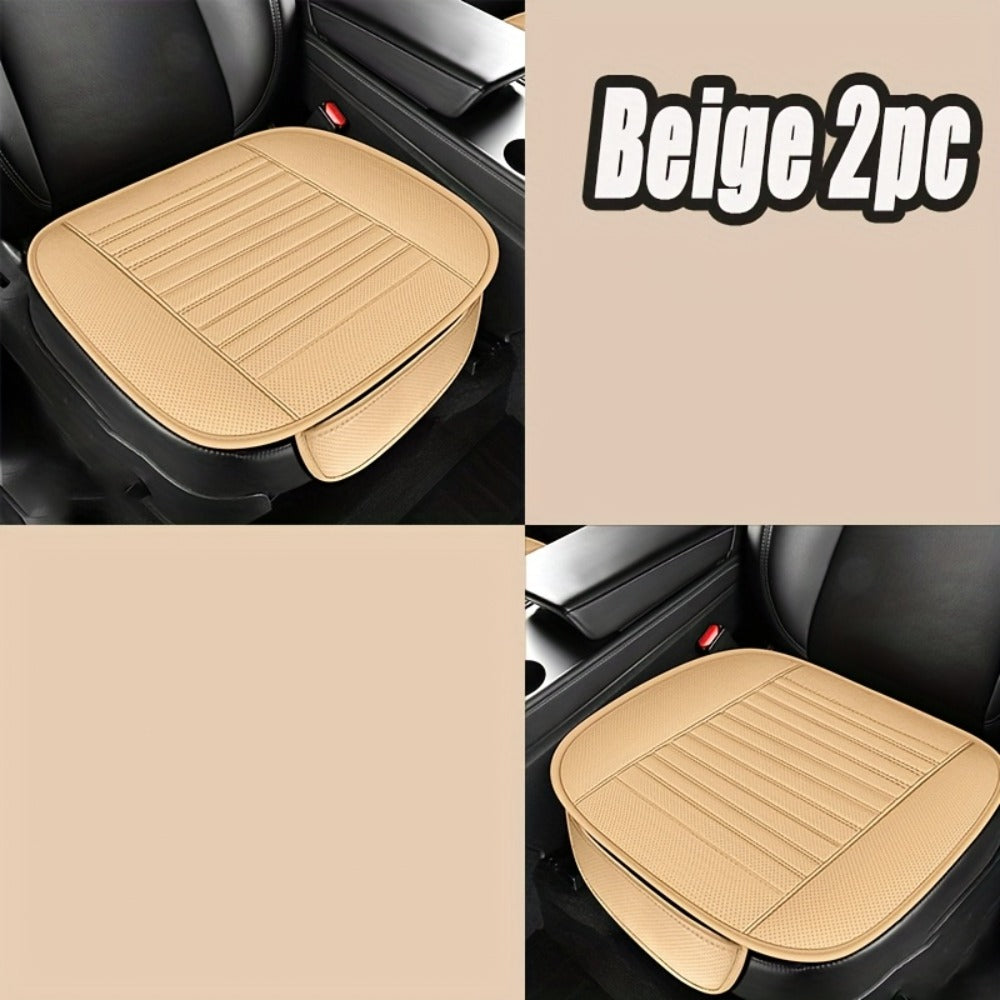 Backless Car Seat Cushion Two-Piece Front Pad Set with 52 x 50cm Size in Black, Beige or Gray