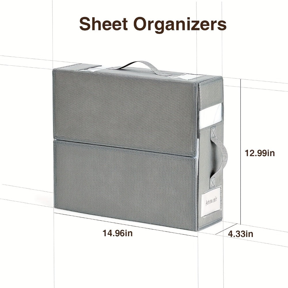 Sheet Organizers and Storage Foldable Closet Organizer Boxes for Bedding, Blankets & Clothes – Bedroom Wardrobe Under Bed Storage