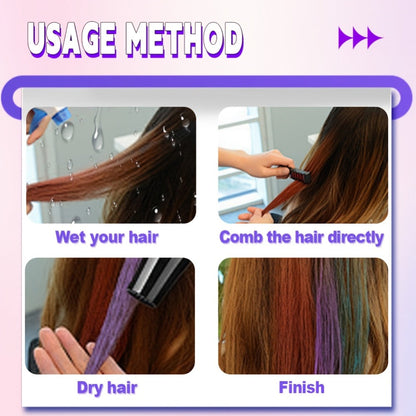 Temporary Hair Chalk Comb Set 14 Colors, Hair Color Sticks with Plant-Based Squalane & Glycerin, Vibrant Streaks for Parties