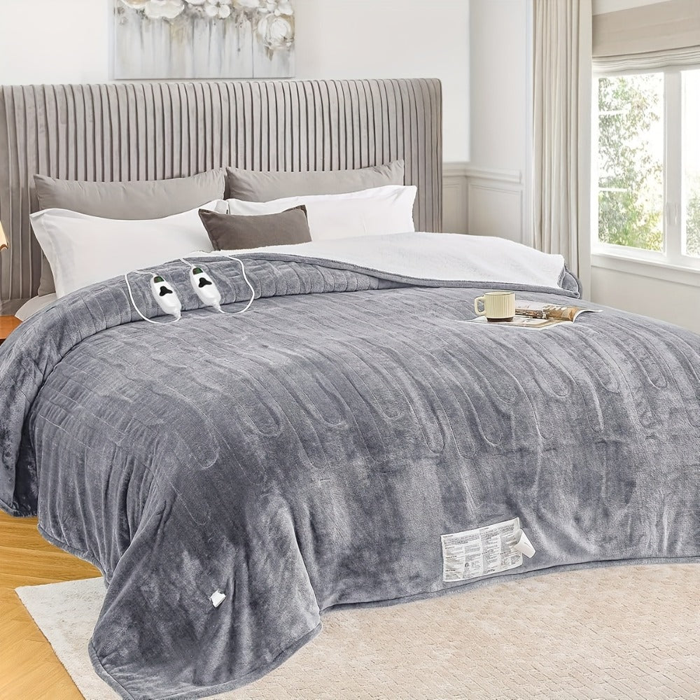 Electric Heated Blanket Dual Zone Independent Temperature Control A/B Zones for Entryways, Bedrooms and Living Spaces