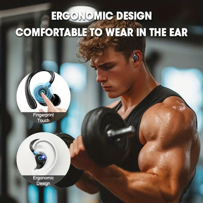 Wireless Earbuds Stereo In-Ear with LED Display Case, Touch Controls and Black, Blue or White Options