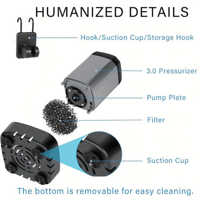 Portable Camping Shower – 6000mAh Battery, 120-Min Runtime, 6 Spray Modes, Smart Display, for Camping, Car Washing, Pet Cleaning