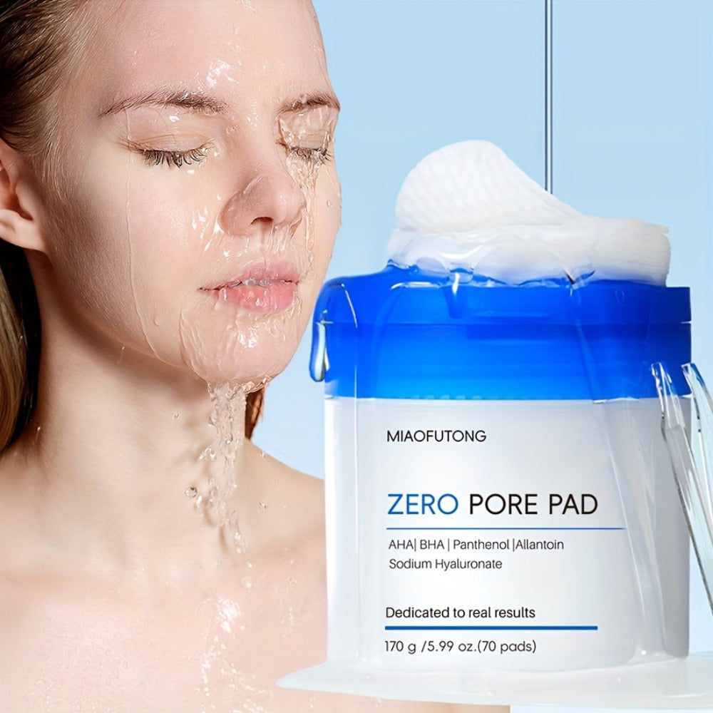 AHA BHA Toner Pads Zero Pore 70pcs - Deep Cleansing, Oil Control & Hydration with Hyaluronic Acid