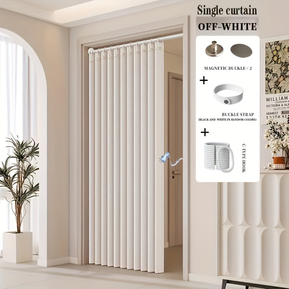 Magnetic Room Divider Curtain Doorway – Rodless Bohemian Striped Door Curtain, 210GSM Thickened Polyester