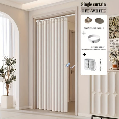 Magnetic Room Divider Curtain Doorway – Rodless Bohemian Striped Door Curtain, 210GSM Thickened Polyester