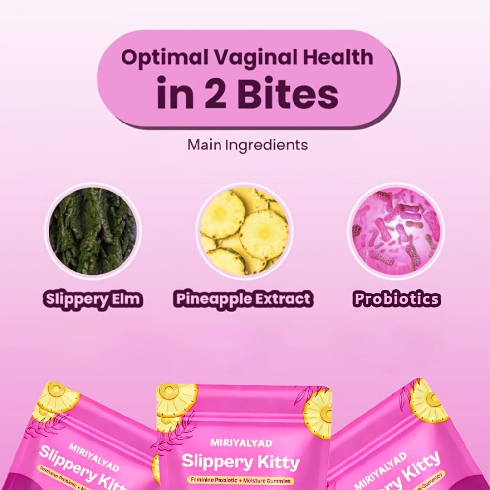Feminine Probiotic Gummies 60-Count 30-Day Supply with Bacillus Coagulans & Slippery Elm - pH for Bath Time, Home Spa and Personal Care