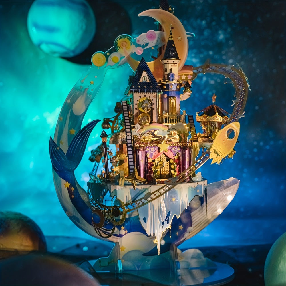 3D Metal Model Kit MU Star Playground, Handcrafted Garden Scene DIY Puzzle for Teens & Adults Ages 14+