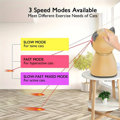 Automatic Cat Laser Toy Random Trajectory USB Rechargeable – Dual Motor Interactive Laser Pointer for Indoor Cats Kittens Dogs