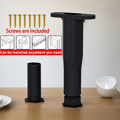 Adjustable Furniture Legs Bed Frame Support 4-Pack, Durable Plastic Feet Pads with Enhanced Grip Base for Bed Sofa Dresser