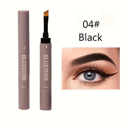 Waterproof Eyebrow Pencil Dual Ended with Angled Tip Flat Tip & Spoolie Brush Smudge Proof Long Lasting Brow Definer for Women Gray Black