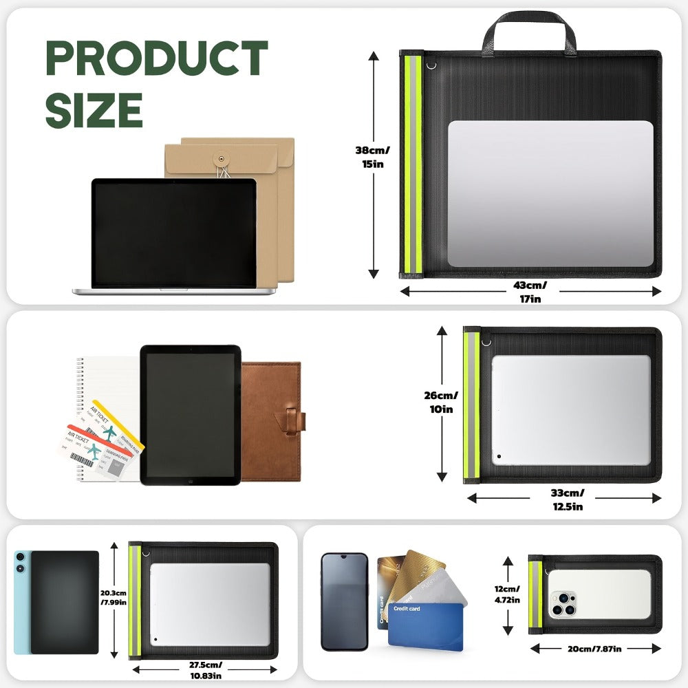 Faraday Bag Signal Blocking Pouch with Reflective Strips, EMP Protection Anti-Tracking Anti-Theft Sleeve for Laptop
