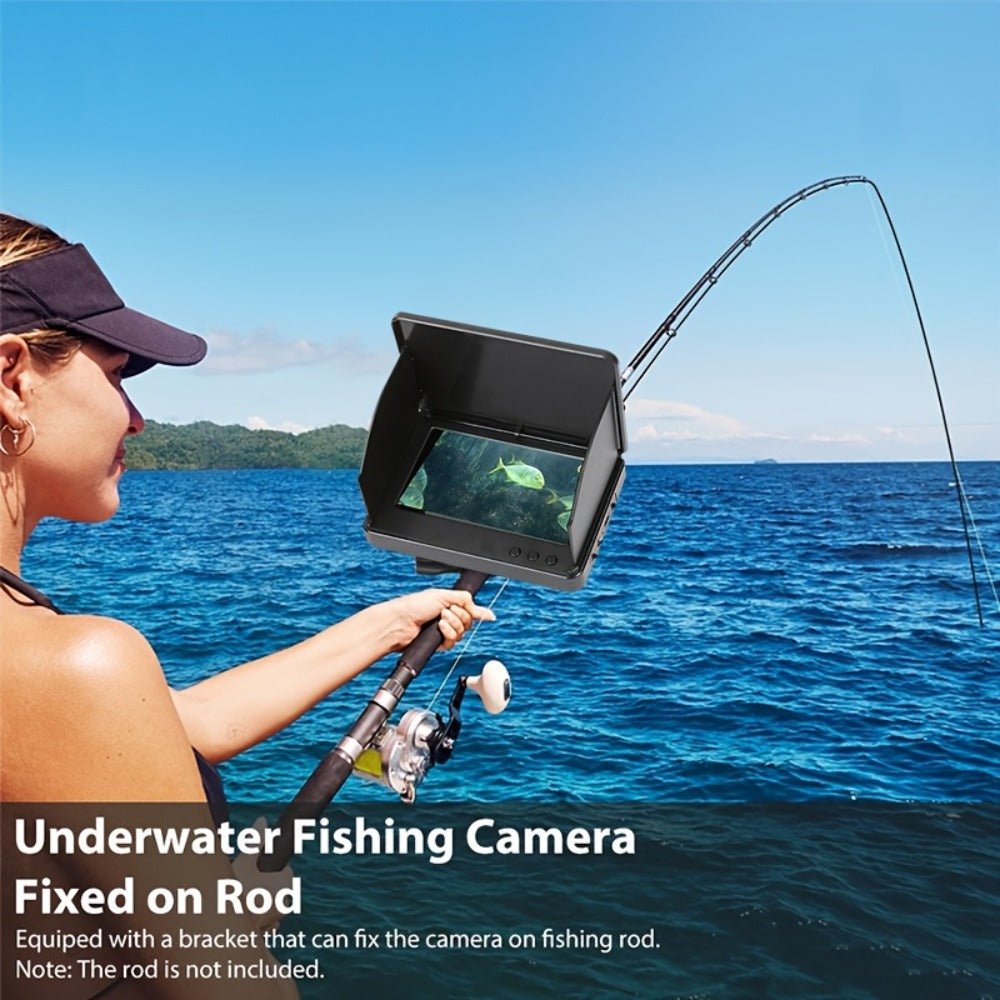 Underwater Fishing Camera 4.3-Inch HD Display with Night Vision & Triple Light Shielding, Portable Fish Finder with Bait Monitor