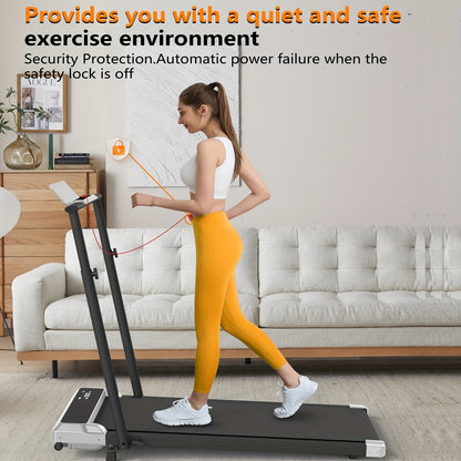 Incline Foldable Treadmill Walking Pad – 300lb Capacity, Portable with Handles, Under Desk Compact Design for Home & Office Use