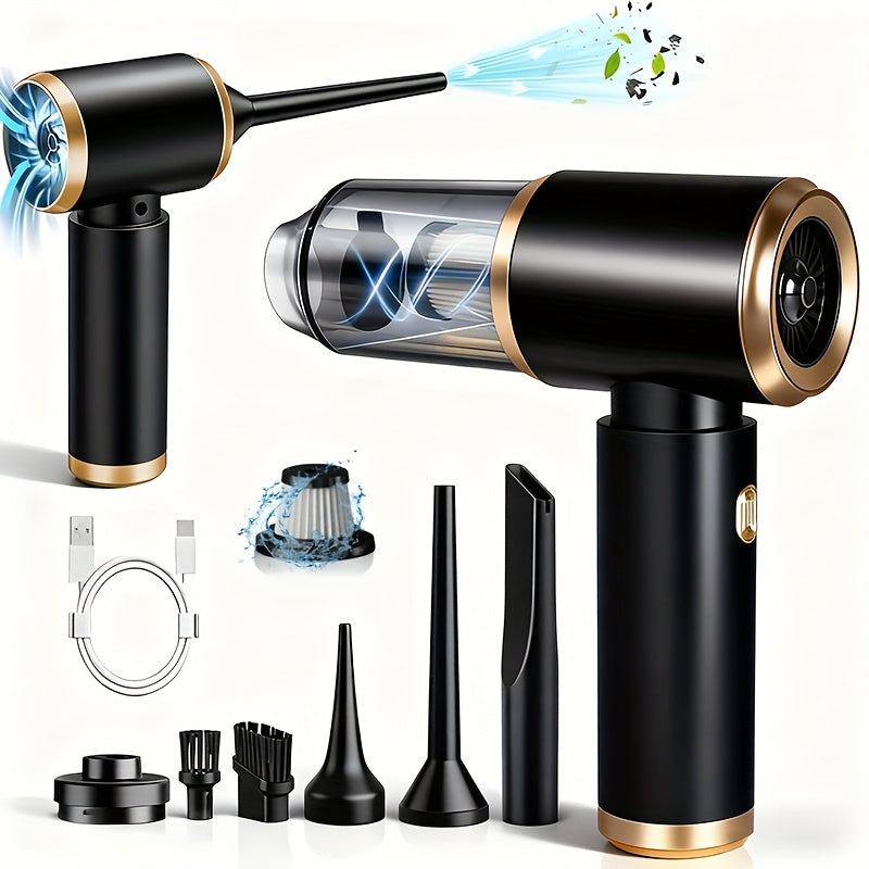 2-in-1 Handheld Vacuum Blower USB Rechargeable Cordless Mini Vacuum Cleaner Blow Suction Mode for Entryways, Bedrooms and Living Spaces
