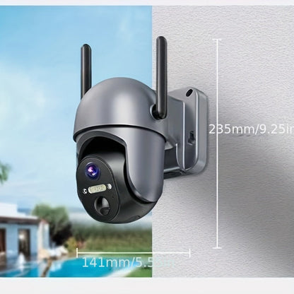 Security Camera Solar Dual-Lens Outdoor PTZ Model with Full-Color Night Vision, Two-Way Audio and TF Storage