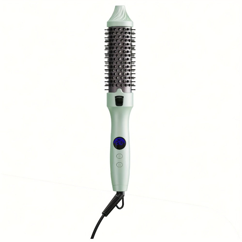 2-in-1 Hot Air Brush Straightener & Curler with Negative Ion Technology, Frizz-Free Blowout Brush with Adjustable Temp Control