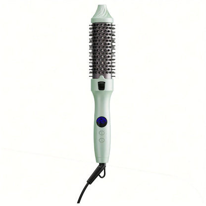2-in-1 Hot Air Brush Straightener & Curler with Negative Ion Technology, Frizz-Free Blowout Brush with Adjustable Temp Control