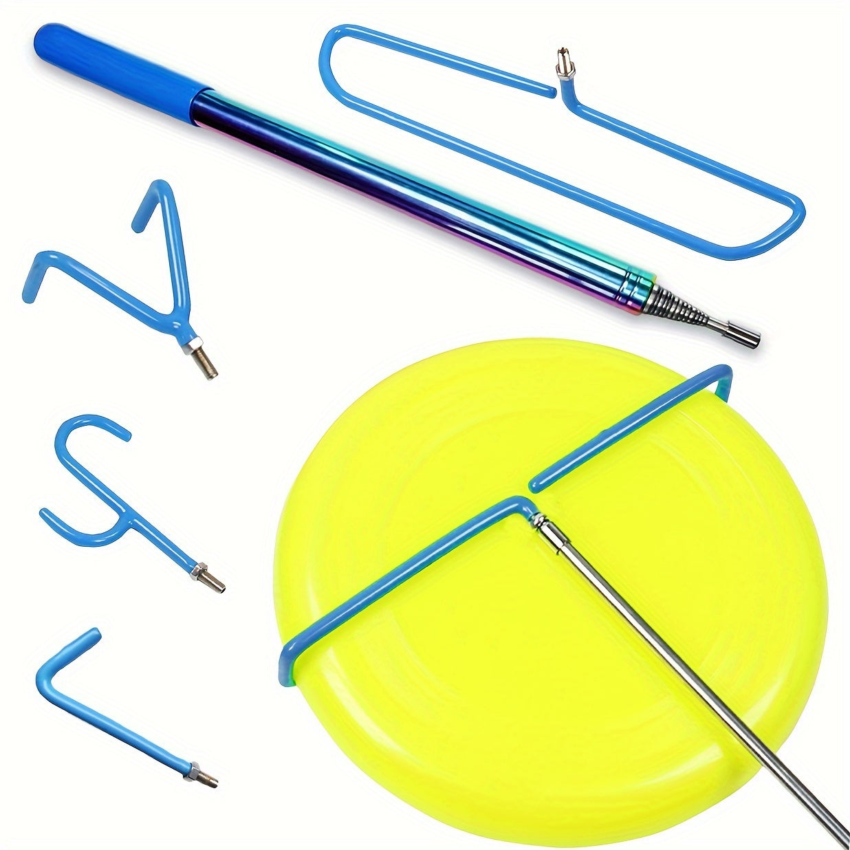 Disc Golf Retriever Telescopic Rod 16FT – Stainless Steel Extendable Pickup Tool for Flying Disc Frisbee Golf Accessories