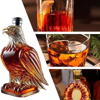 Eagle Shaped Whiskey Decanter with Wings Base, Elegant Animal Model for Home Bar Decor, Dining Table Centerpiece