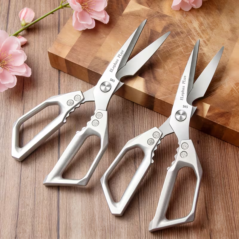 Floral and Light Plant-Trimming Scissors, 10.58 Inches with Open-Loop Metal Handles in One- or Two-Piece Options