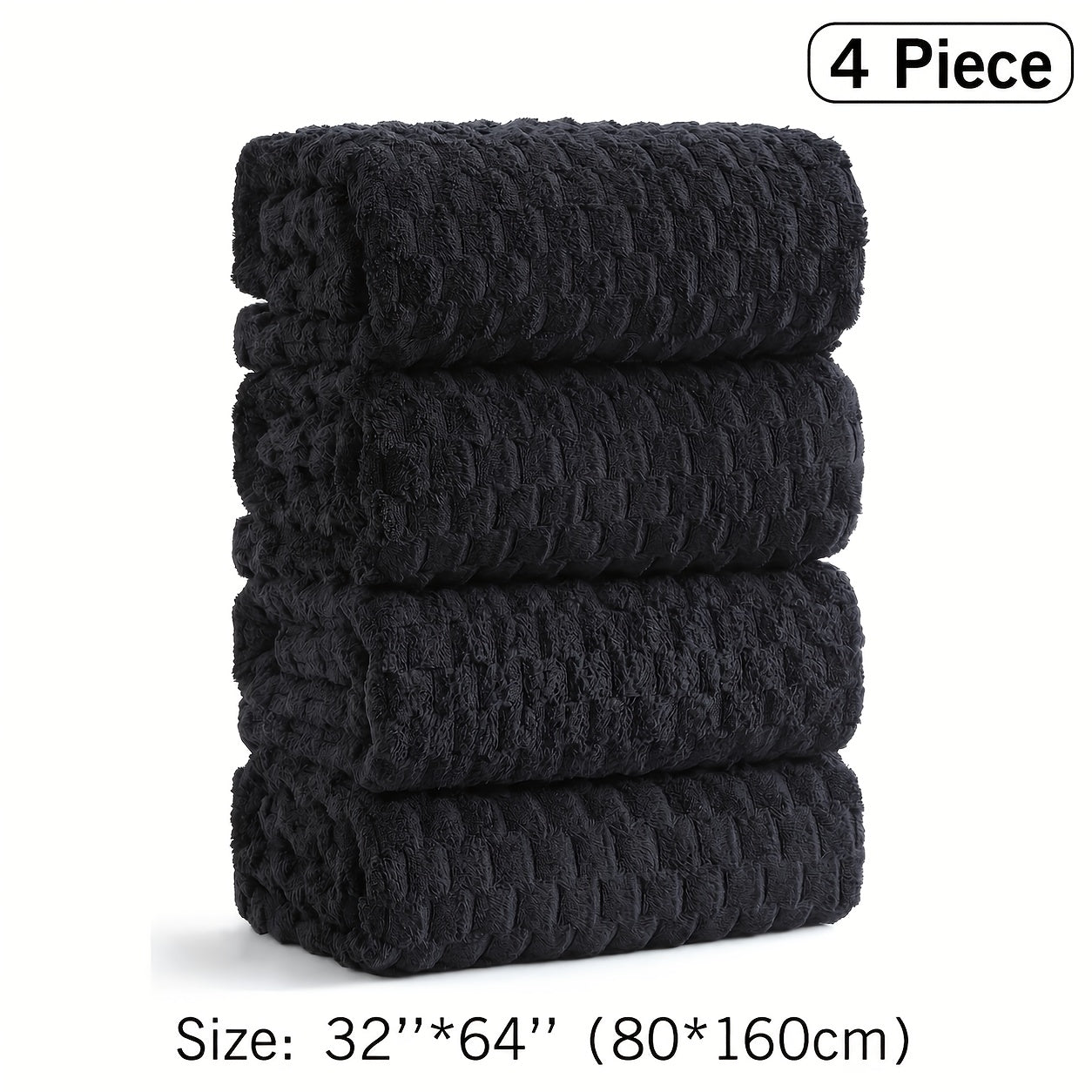 Bath Towels Set Single or 4-Piece 800GSM Oversized Microfiber Towels 32 x 64 Inch for Home and Guest Use