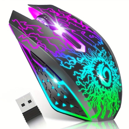 RGB Wireless Gaming Mouse Rechargeable Silent Click Colorful LED Lights 2.4G USB Nano Receiver for an Everyday Personal Care Routine