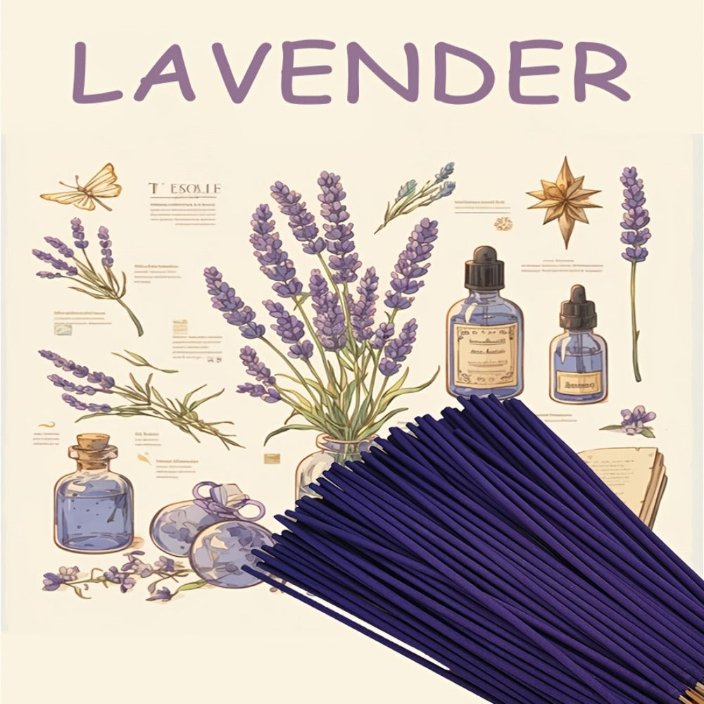 Lavender Incense Sticks 195pcs 8.7in Natural Aromatherapy Incense for Home Yoga Room for Entryways, Bedrooms and Living Spaces