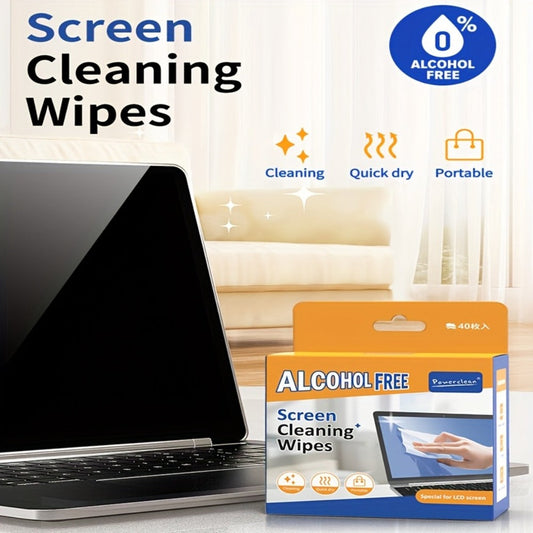 Screen Cleaning Wipes 40/80 Pack Individually Wrapped LCD Cleaner for Phone, Computer, TV, Tablet & Laptop