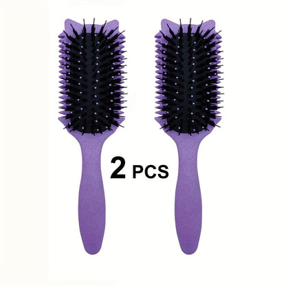 Detangling Brush for Curly Wavy Coily Hair 1 or 2 Pcs – Flexible Bristles Reduce Breakage & Frizz, Gentle Scalp Massage