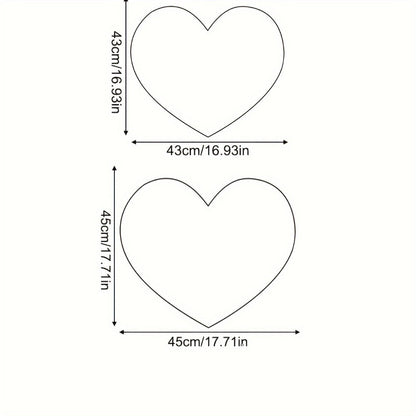 Heart Shaped Plush Pillow Cover Faux Wool Fluffy Cushion Cover for Sofa Bed Chair Car – Valentine's Day Decor Throw Pillowcase 17" Soft