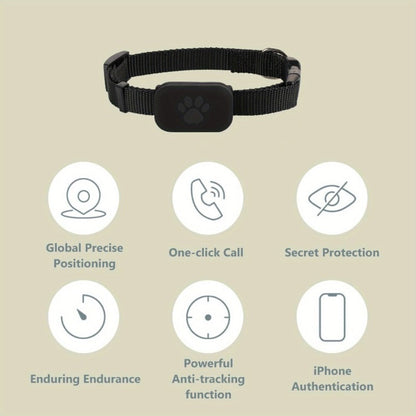 Pet GPS Tracking Collar Dual-System Smart Positioning, Anti-Lost Adjustable Collar Tracker for Cats Dogs & Puppies