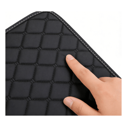 Quilted PU Car Floor Mats, Five-Piece Front and Rear Set in Red, Beige or Brown Color Options