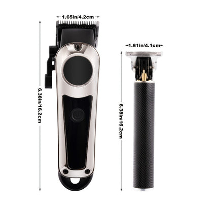 Hair Clipper Whistpot Two- or Four-Piece Cordless Grooming Set with USB Charging and Battery Displays